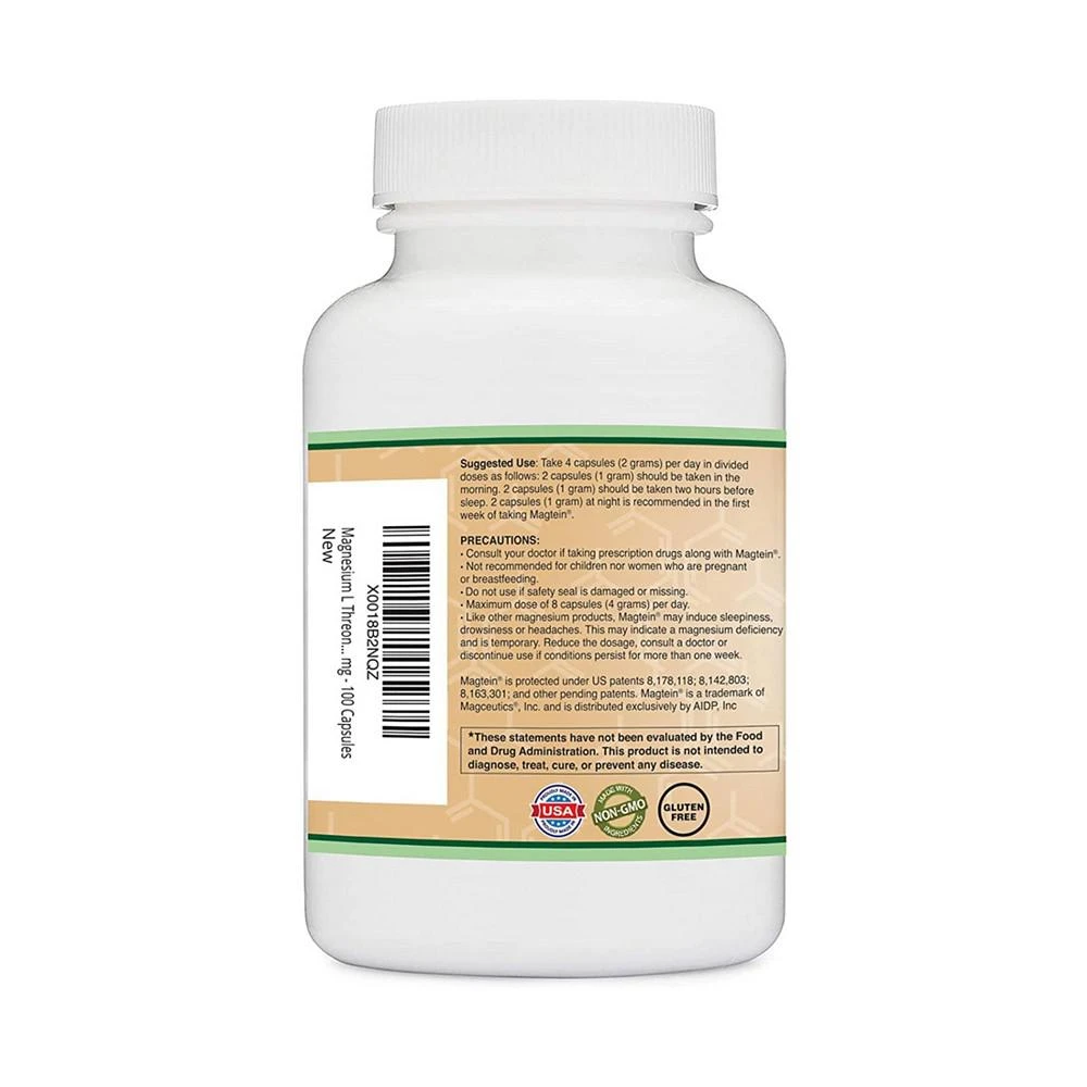 商品Double Wood Supplements|Magnesium Threonate - 100 capsules, 2000 mg servings,价格¥223,第2张图片详细描述