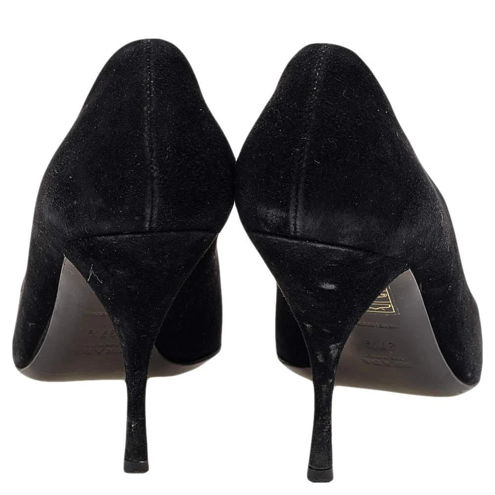 商品[二手商品] Prada|Prada Black Suede Pointed Toe Pumps Size 37.5,价格¥1144,第5张图片详细描述