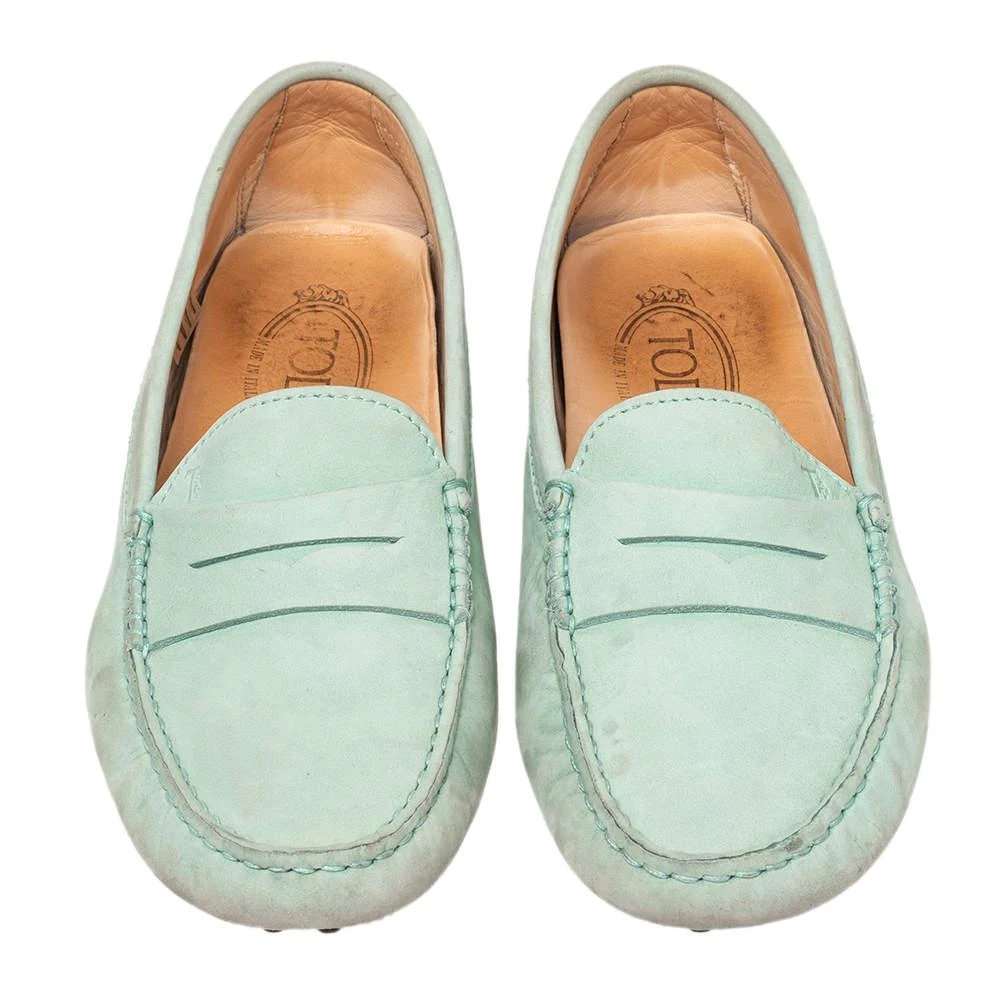 商品[二手商品] Tod's|Tod's Mint Green Nubuck Leather Penny Slip On Loafers Size 38,价格¥805,第3张图片详细描述