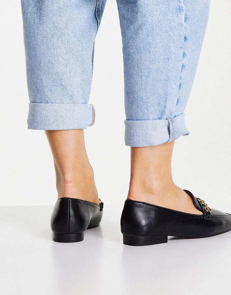 商品ASOS|ASOS DESIGN Mingle chain loafers in black,价格¥204,第3张图片详细描述