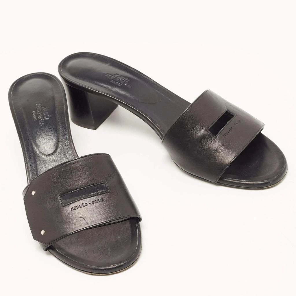 商品[二手商品] Hermes|Hermes Black Leather View Slide Sandals Size 41,价格¥4005,第4张图片详细描述