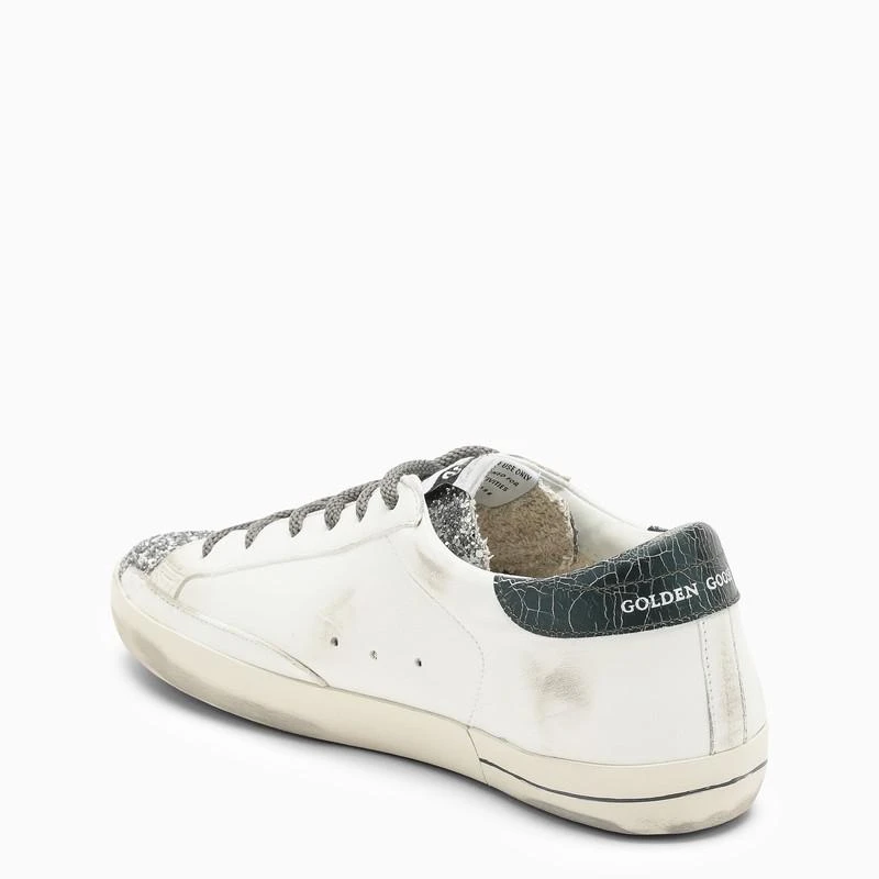 商品Golden Goose|Cream/silver/green Super-Star trainer,价格¥3678,第4张图片详细描述