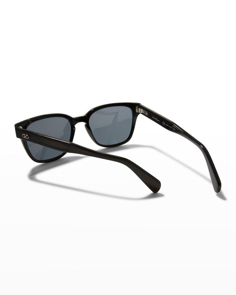 Men's Double Gancini Square Sunglasses商品第2张图片规格展示