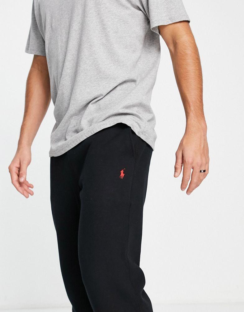 Polo Ralph Lauren icon logo cuffed joggers in black商品第4张图片规格展示