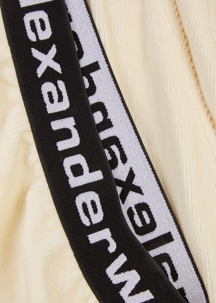 商品Alexander Wang|Cream logo stretch-corduroy sweatpants,价格¥2610,第7张图片详细描述