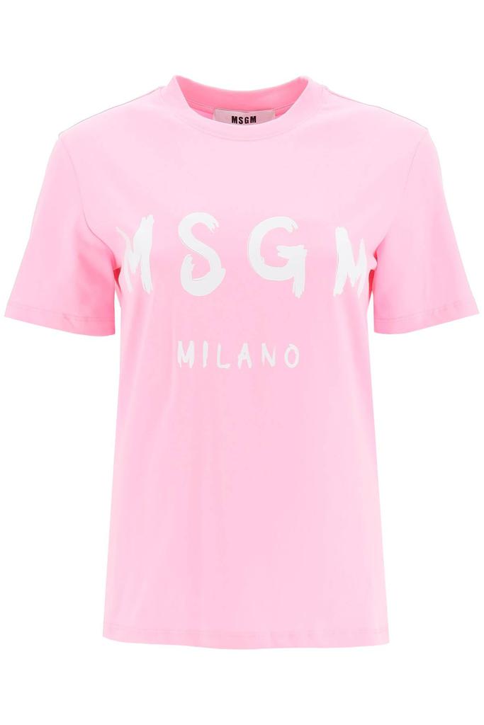Msgm t-shirt with brushed logo商品第1张图片规格展示