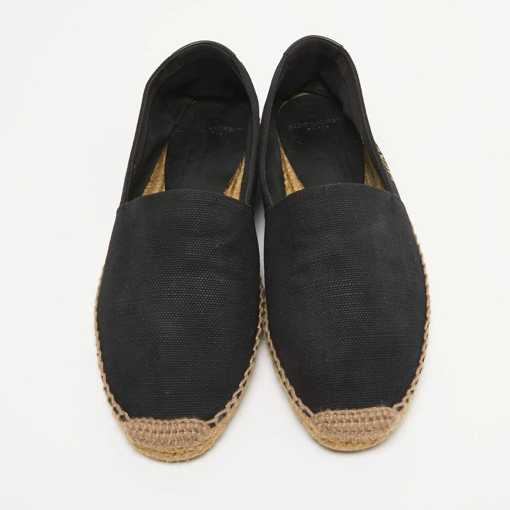 商品[二手商品] Yves Saint Laurent|Saint Laurent Black Canvas Logo Embroidered Espadrilles Size 41.5,价格¥2049,第3张图片详细描述