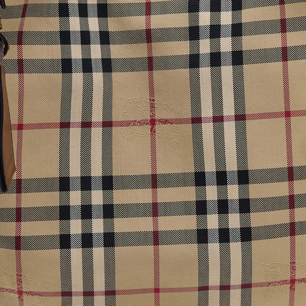 商品[二手商品] Burberry|Burberry Beige/Brown Leather And Haymarket Check Canvas Canterbury Tote,价格¥1310,第5张图片详细描述