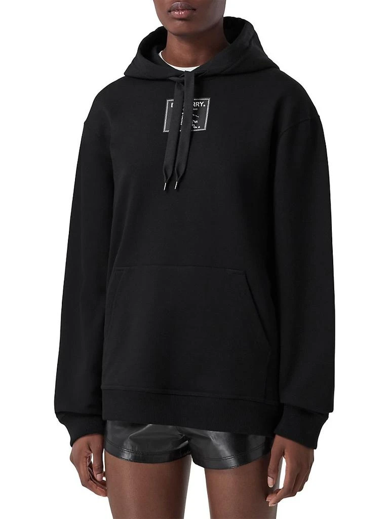 商品Burberry|Vivienne Logo-Patch Cotton Hooded Sweatshirt,价格¥6450,第3张图片详细描述