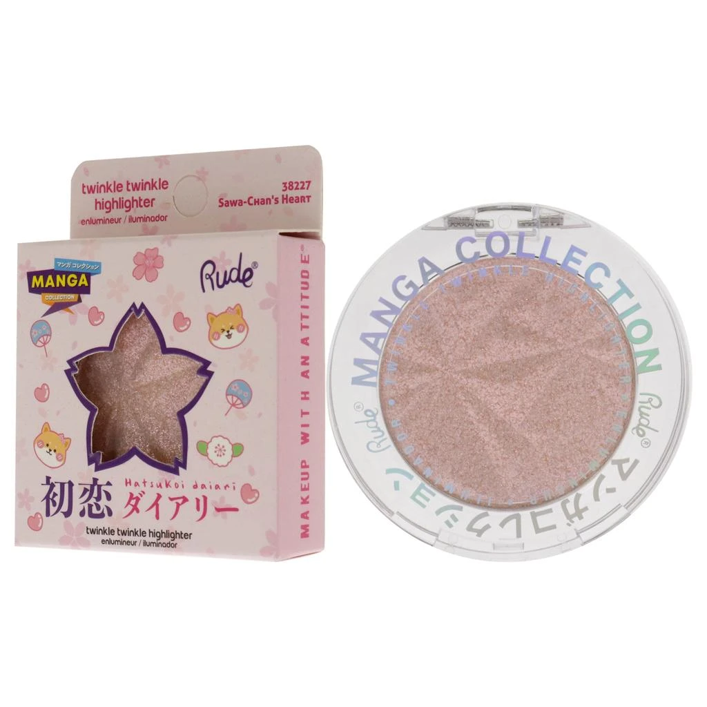 商品Rude Cosmetics|Manga Collection Twinkle Twinkle Highlighter - Sawa-Chans Heart by Rude Cosmetics for Women - 0.14 oz Highlighter,价格¥94,第1张图片
