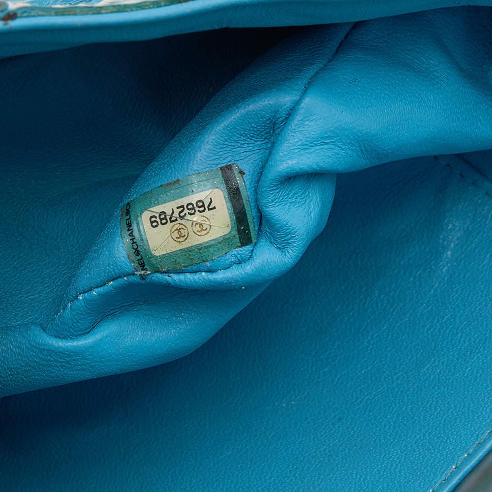 Chanel Light Blue Leather Vintage Square Wild Stitch Bag商品第8张图片规格展示