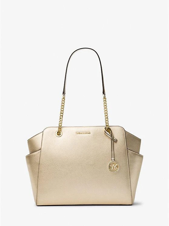 商品Michael Kors|Jacquelyn Medium Metallic Pebbled Leather Tote Bag,价格¥1020,第1张图片