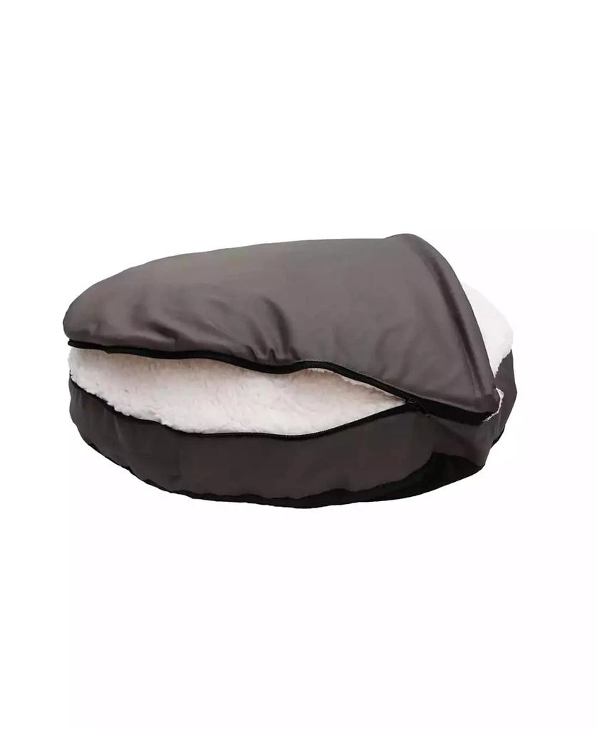 Happycare Textiles Durable Oxford to Sherpa Pet Cave and Round Pet Bed with Removable Top and Insert 商品