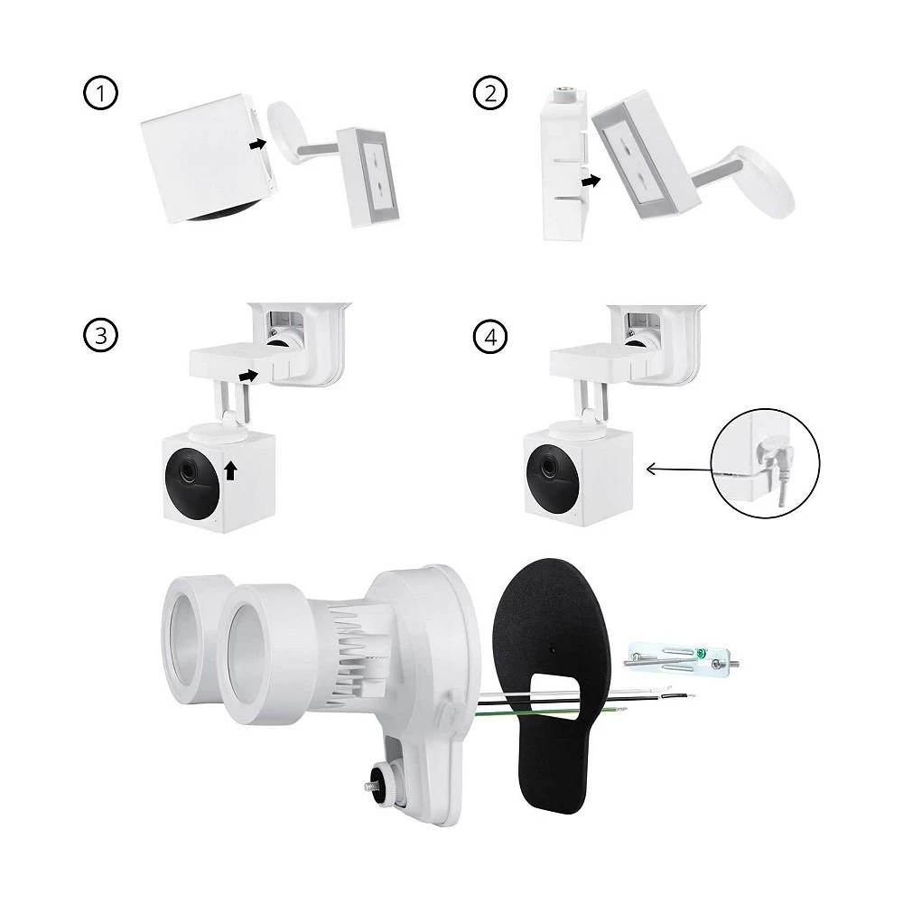 商品Wasserstein|3-in-1 Wired Floodlight, Charger and Mount for Wyze Cam Outdoor - 2000 lumens Powerful Floodlight (White) (Camera NOT Included),价格¥471,第3张图片详细描述