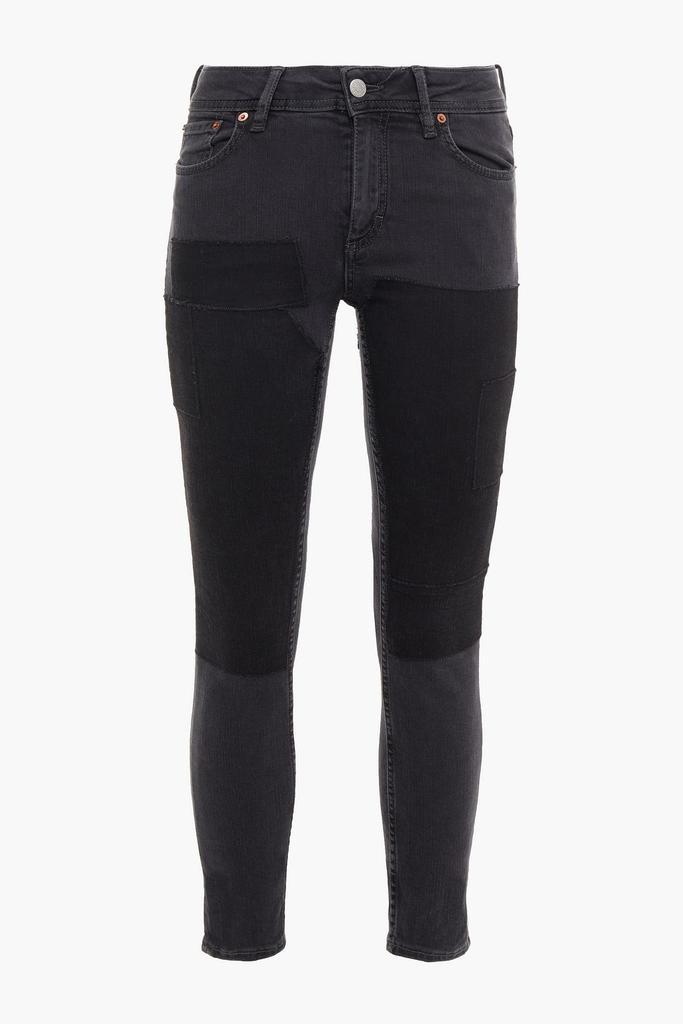 商品Acne Studios|Climb cropped patchwork mid-rise skinny jeans,价格¥749,第1张图片