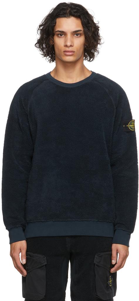 Navy Two Pocket Fleece Sweatshirt商品第1张图片规格展示