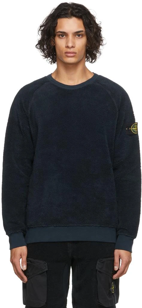 商品Stone Island|Navy Two Pocket Fleece Sweatshirt,价格¥2596,第1张图片