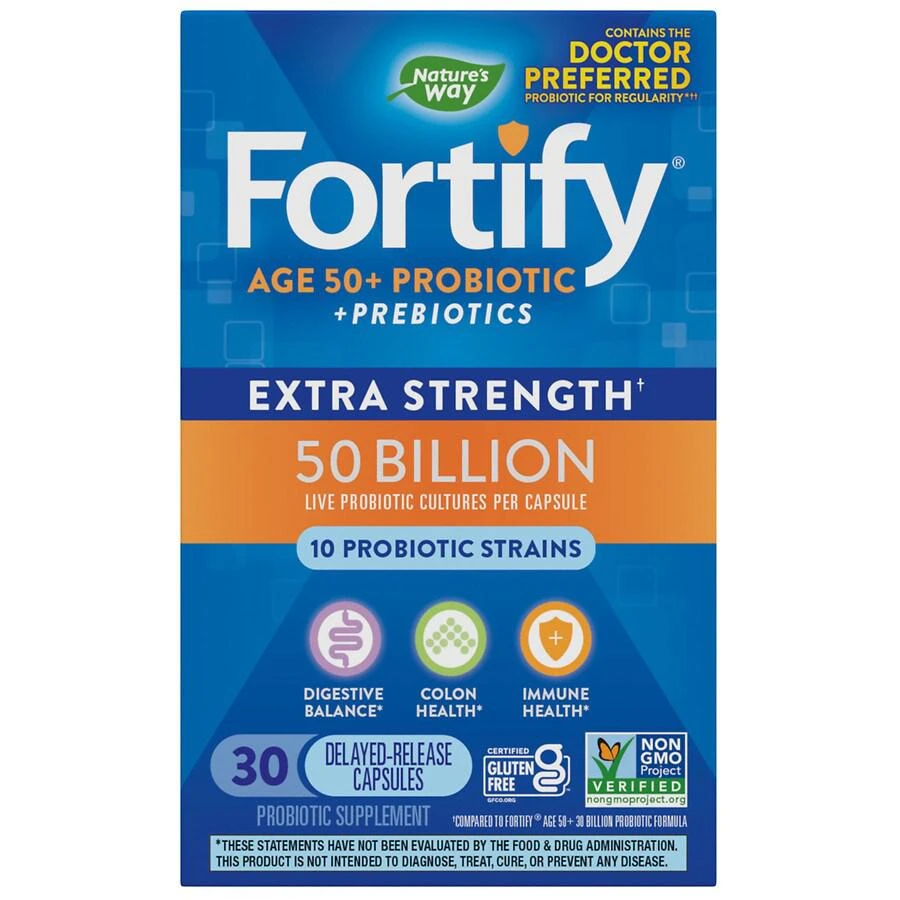 商品Nature's Way|Fortify Age 50+ 50 Billion Probiotic Vegetable Capsules,价格¥250,第1张图片