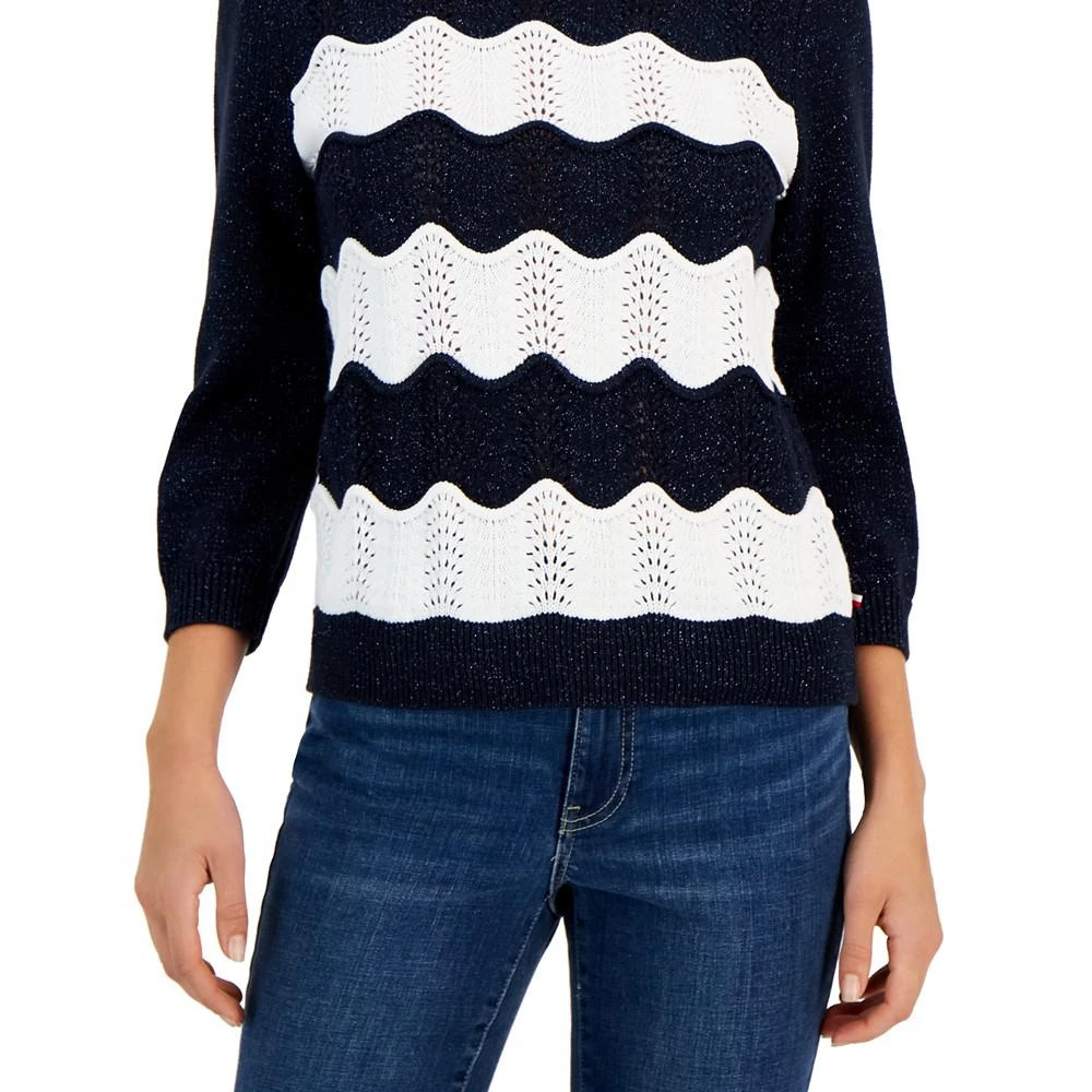 商品Tommy Hilfiger|Women's Cotton 3/4-Sleeve Sweater,价格¥150,第3张图片详细描述