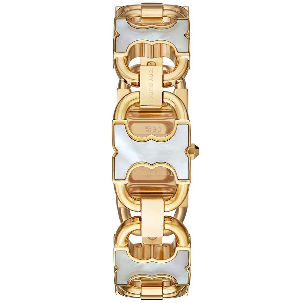 商品Tory Burch|Women's Double T-Link White & Gold-Tone Stainless Steel Bracelet Watch 22mm,价格¥2389,第7张图片详细描述