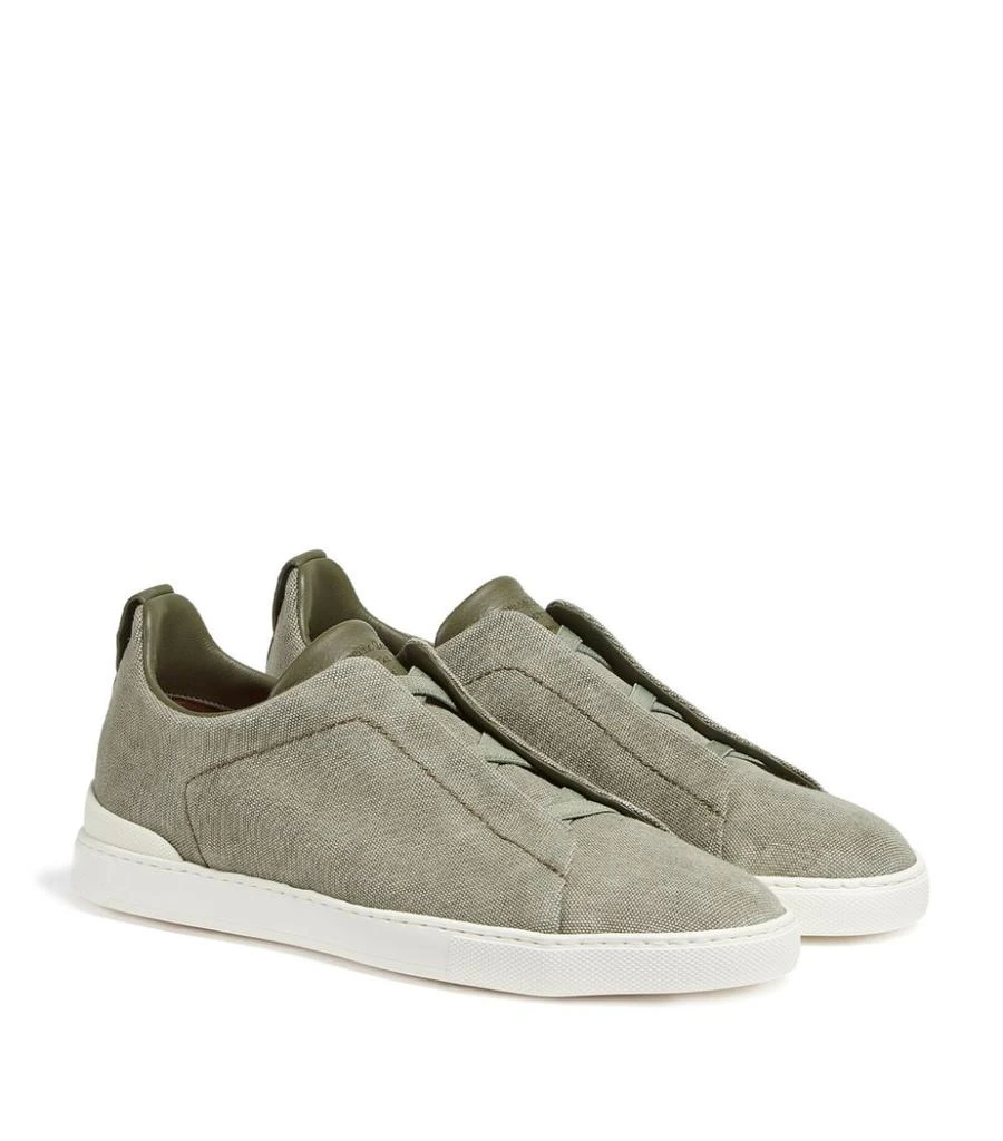 商品Zegna|Canvas Triple Stitch Sneakers,价格¥4865,第3张图片详细描述