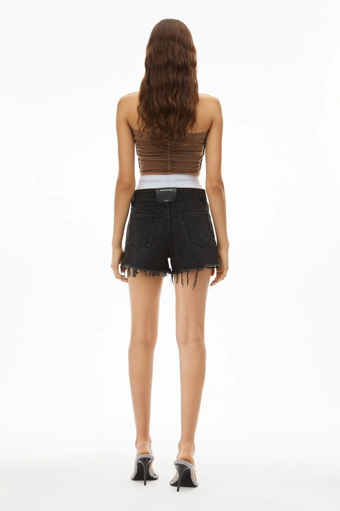 商品Alexander Wang|LOGO ELASTIC BRIEF LAYER SHORT IN DENIM,价格¥1059,第5张图片详细描述