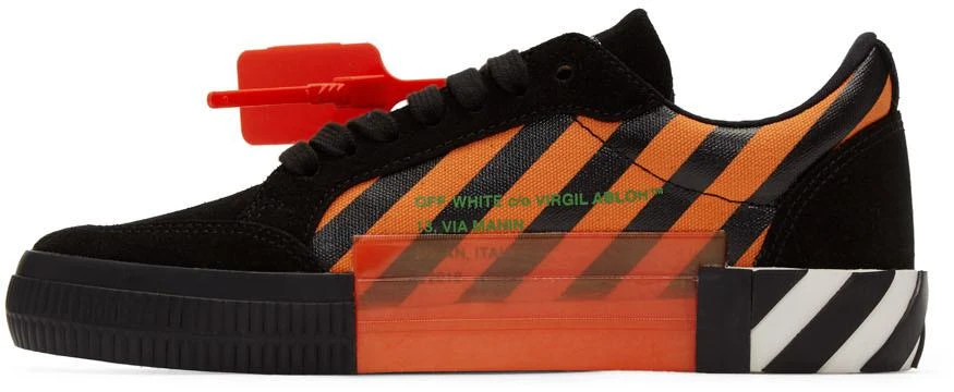 商品Off-White|Black & Orange Diag Low Vulcanized Sneakers,价格¥2704,第3张图片详细描述