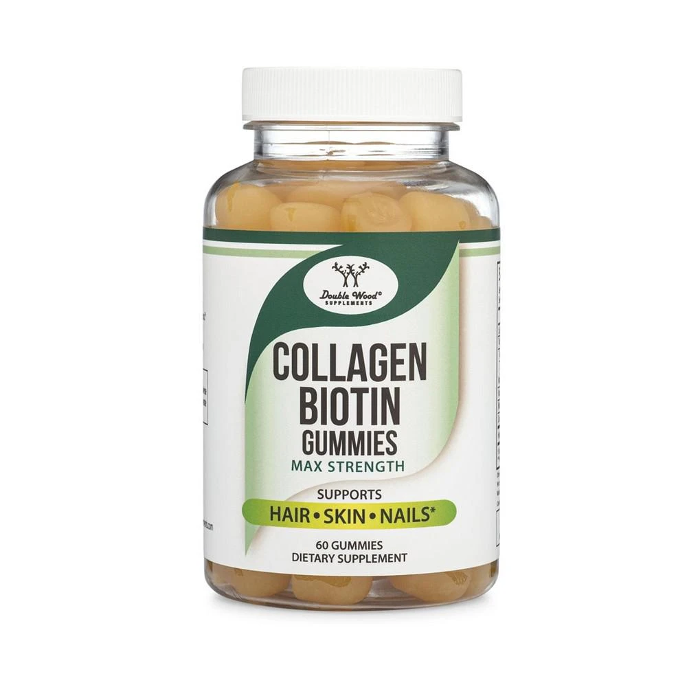 商品Double Wood Supplements|Collagen Biotin Gummies - 60 x 100 mg gummies,价格¥149,第1张图片