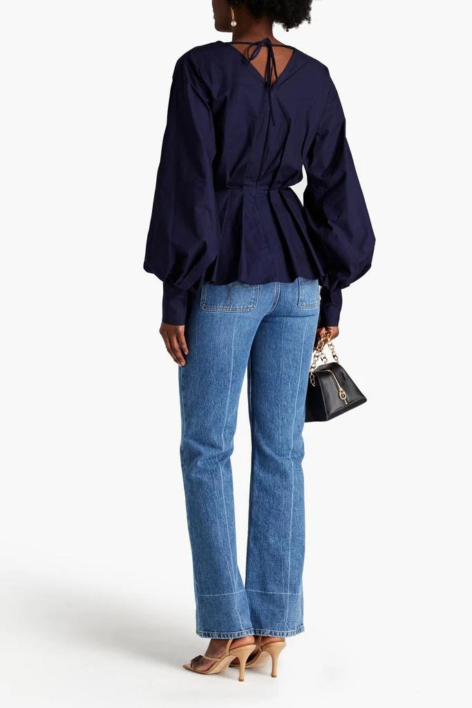 商品ROKSANDA|Pleated cotton-poplin peplum blouse,价格¥2781,第1张图片