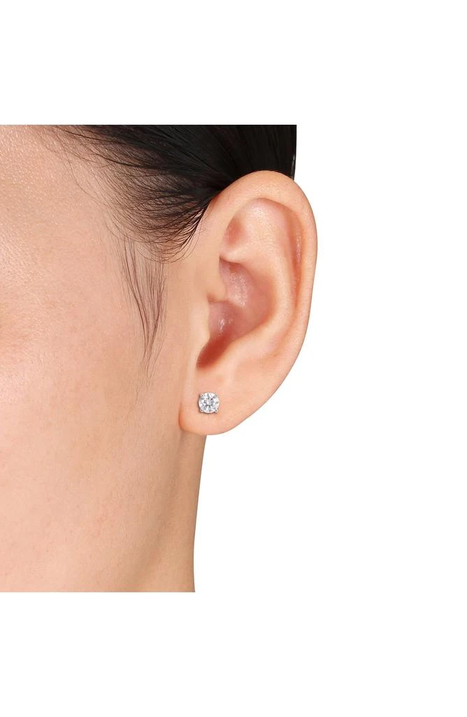 商品DELMAR|Sterling Silver Round Lab Created Moissanite Stud Earrings,价格¥1050,第4张图片详细描述