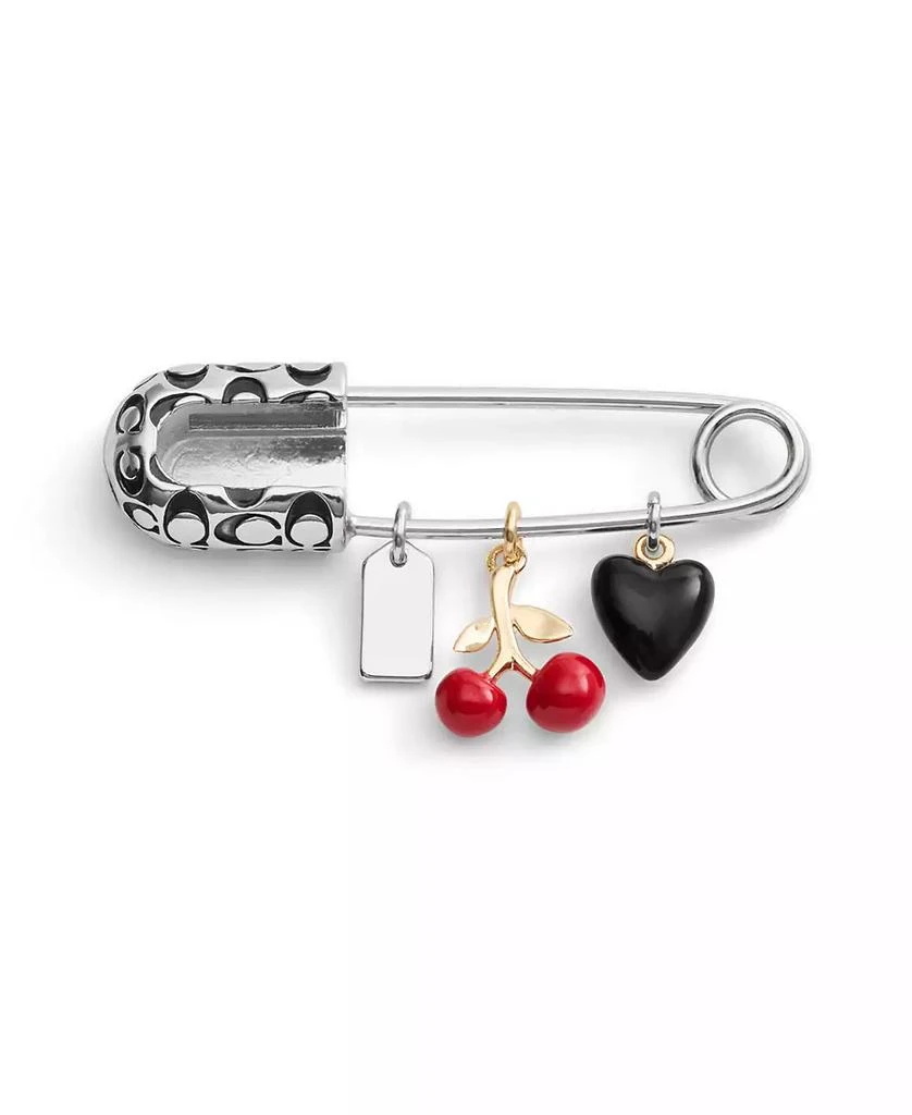 商品Coach|Faux Stone Vintage Charms Signature Safety Pin Brooch,价格¥421,第2张图片详细描述