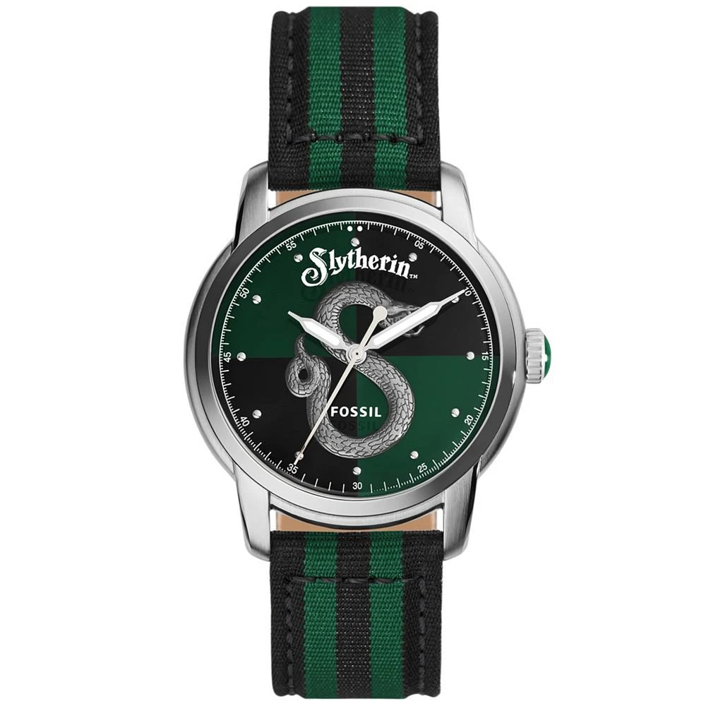 商品Fossil|Unisex Limited Edition Harry Potter Slytherin Black Green Nylon Strap Watch, 40mm,价格¥999,第1张图片