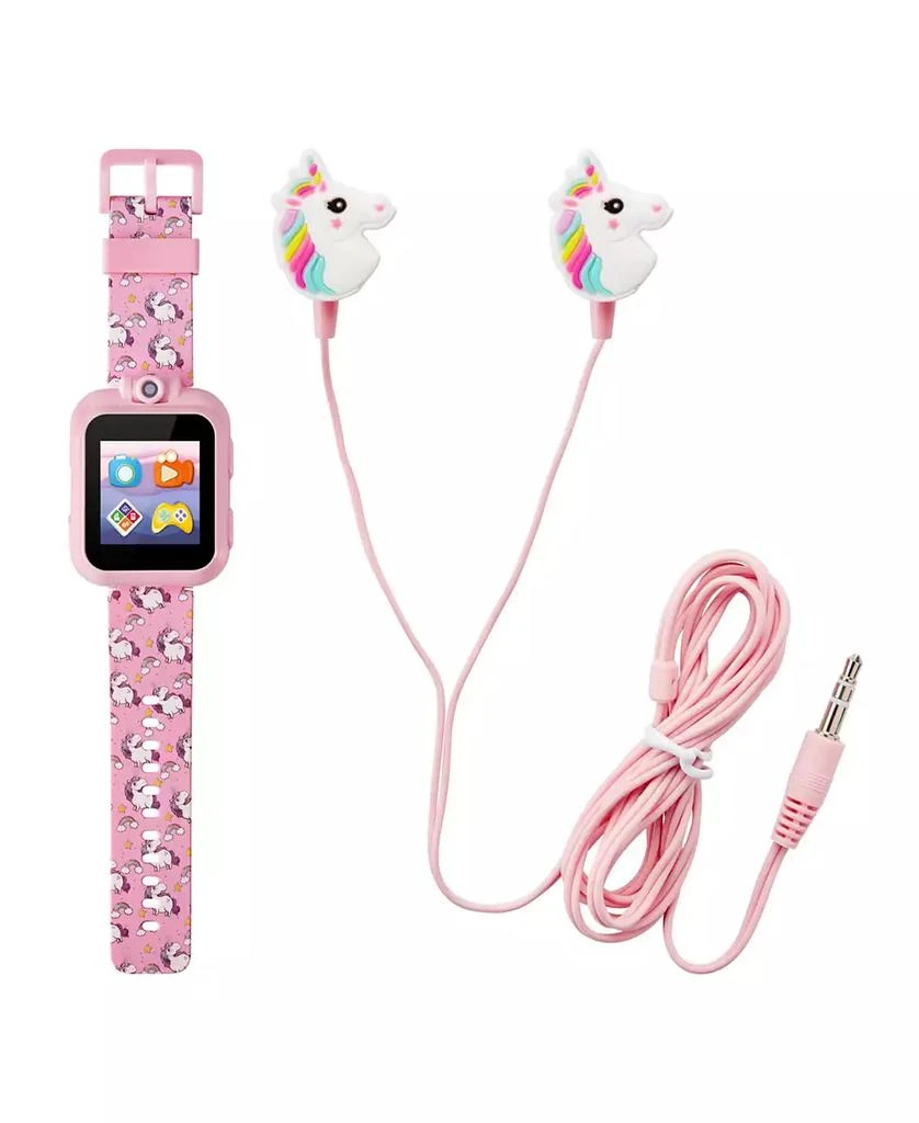 商品Playzoom|Kid's Pink Unicorn Silicone Strap Touchscreen Smart Watch 42mm with Earbuds Gift Set,价格¥155,第1张图片