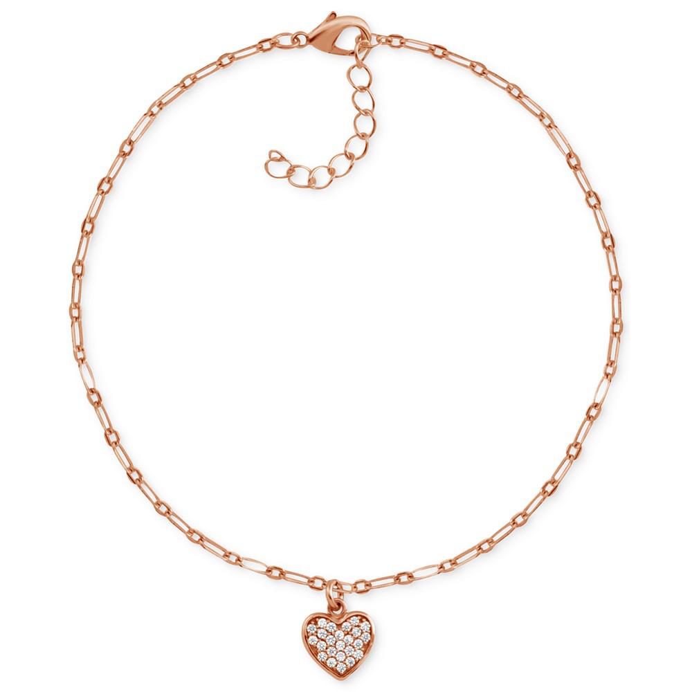 Crystal Heart Anklet in Rose Gold-Plate商品第1张图片规格展示