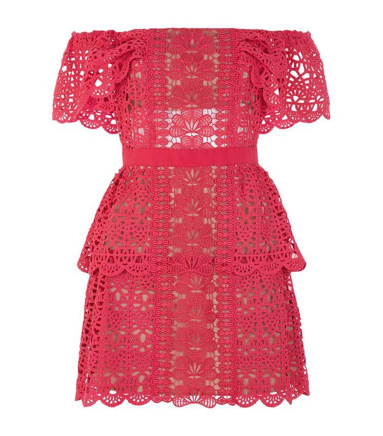 商品Self Portrait|Off-The-Shoulder Guipure Dress,价格¥3130,第1张图片