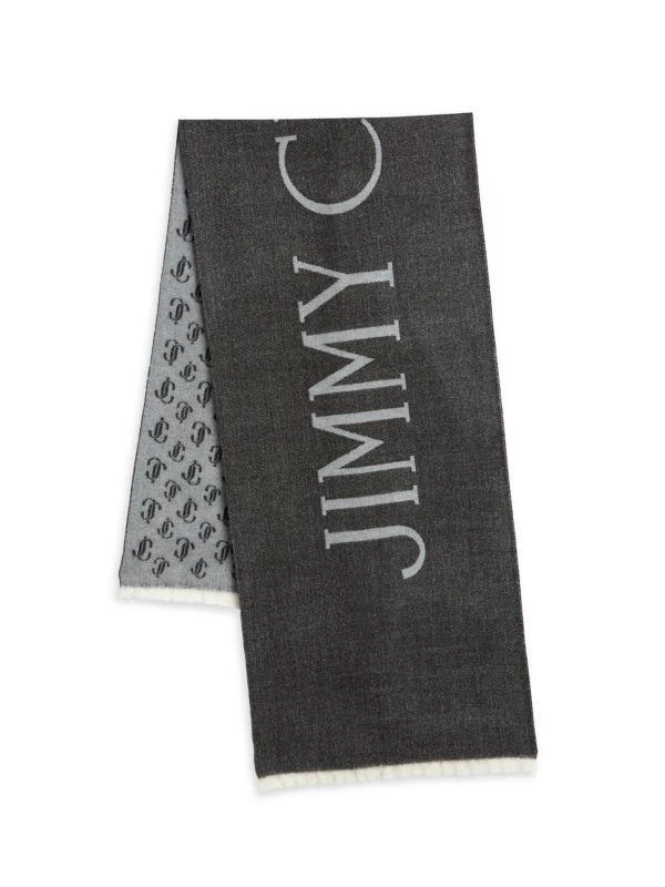 商品Jimmy Choo|Logo Virgin Wool Scarf,价格¥3600,第2张图片详细描述