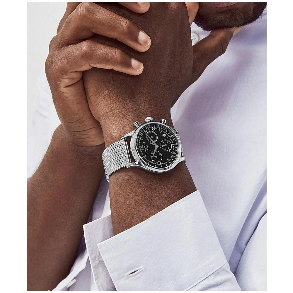 商品Movado|Men's Swiss Chronograph Heritage Series Circa Stainless Steel Mesh Bracelet Watch 43mm,价格¥5185,第4张图片详细描述