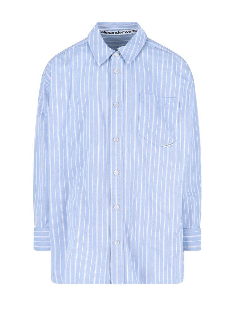 Alexander Wang Striped Denim Shirt Jacket商品第1张图片规格展示