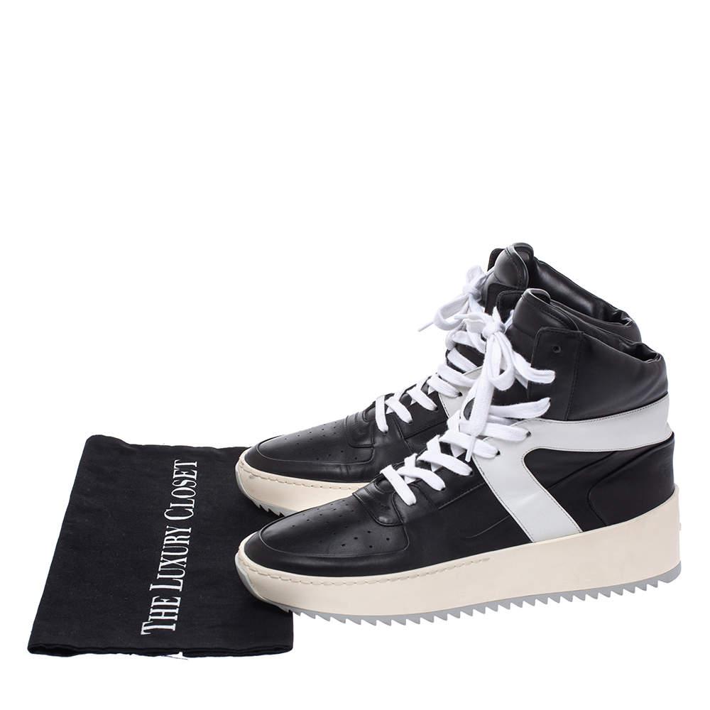 Fear Of God Black/White Leather Basketball High Top Sneakers Size 40商品第8张图片规格展示