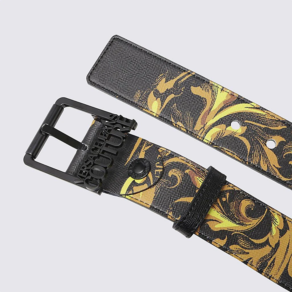 商品Versace|VERSACE JEANS BLACK AND GOLD-TONE LEATHER BELT,价格¥744,第2张图片详细描述