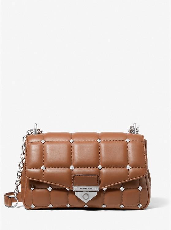 商品Michael Kors|SoHo Large Studded Quilted Leather Shoulder Bag,价格¥1318-¥1757,第1张图片