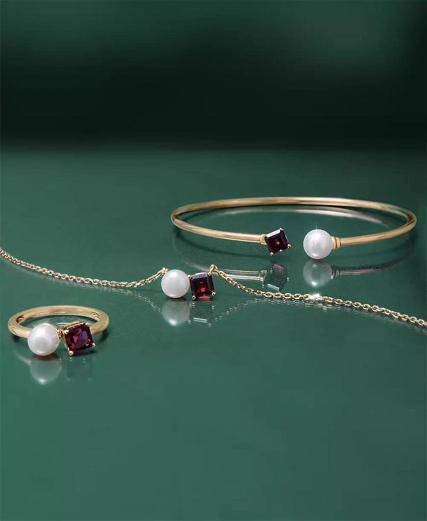 商品Audrey by Aurate|Cultured Freshwater Pearl (5mm) & Rhodolite (5/8 ct. t.w.) Two Stone Ring in Gold Vermeil,  Exclusively at Macy's,价格¥1543,第4张图片详细描述