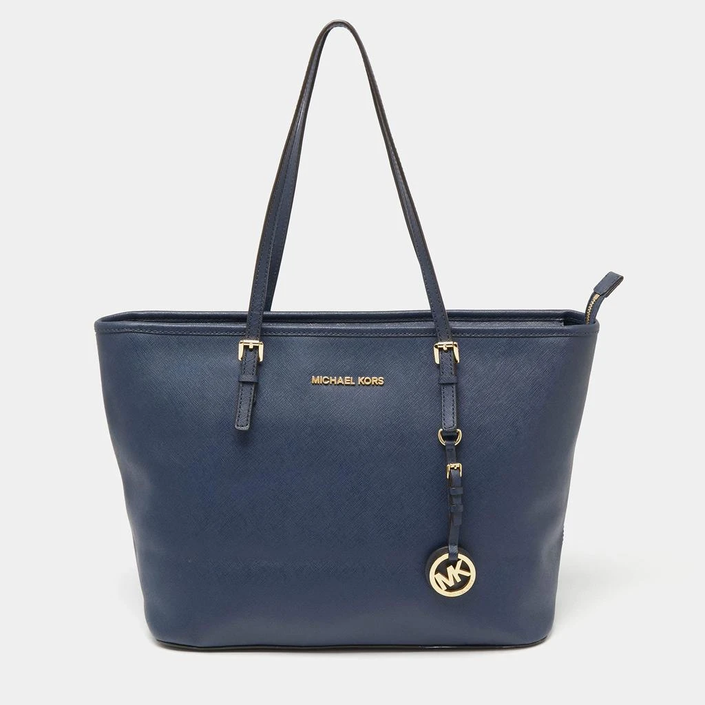 商品[二手商品] Michael Kors|MICHAEL Michael Kors Blue Leather Medium Jet Set Travel Tote,价格¥985,第1张图片