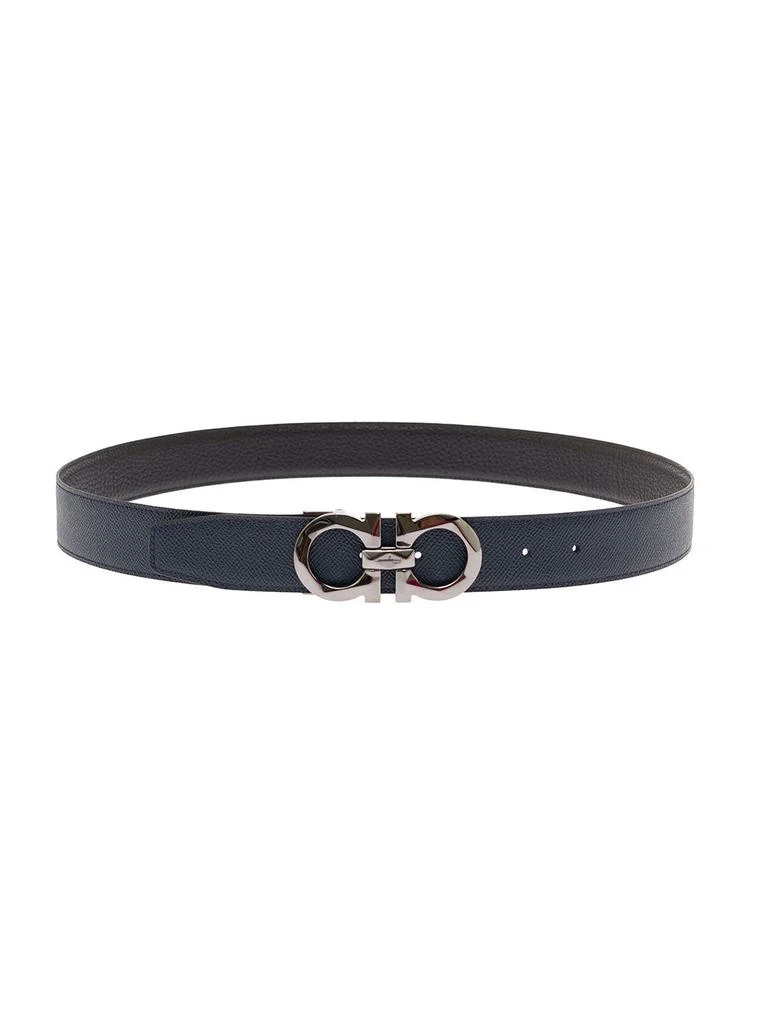 商品Salvatore Ferragamo|Salvatore Ferragamo Man 's Reversible Black and Blue Leather Belt with Logo Buckle,价格¥3118,第1张图片
