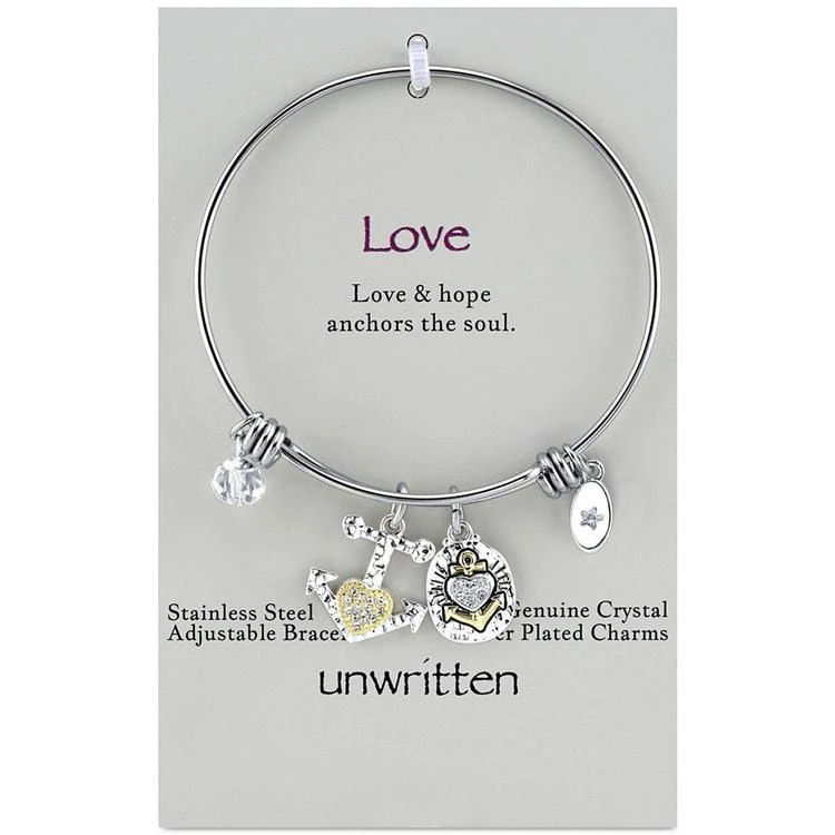 商品Unwritten|Two-Tone Anchor Charm Bangle Bracelet,价格¥105,第2张图片详细描述