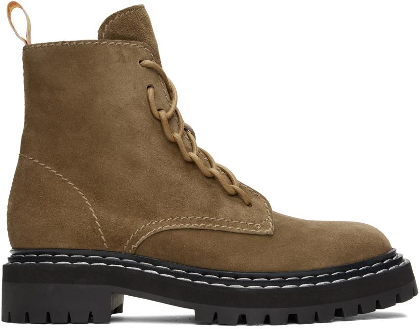 商品Proenza Schouler|Taupe Lug Sole Combat Boots,价格¥2983,第1张图片