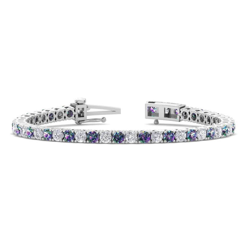 商品SSELECTS|9 2/3 Carat Mystic Topaz And Diamond Tennis Bracelet In 14 Karat White Gold, 6 1/2 Inches,价格¥36714,第1张图片