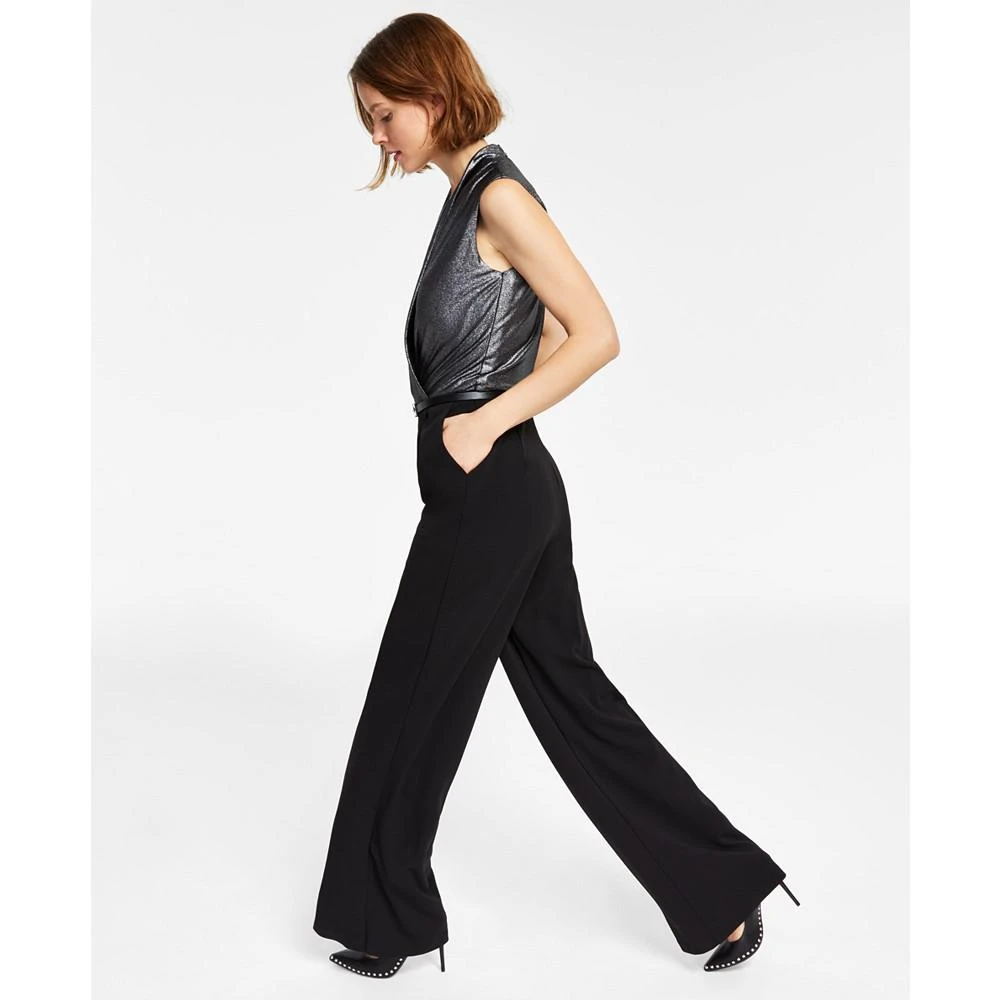 Petite Glitter-Top Wide-Leg Jumpsuit 商品