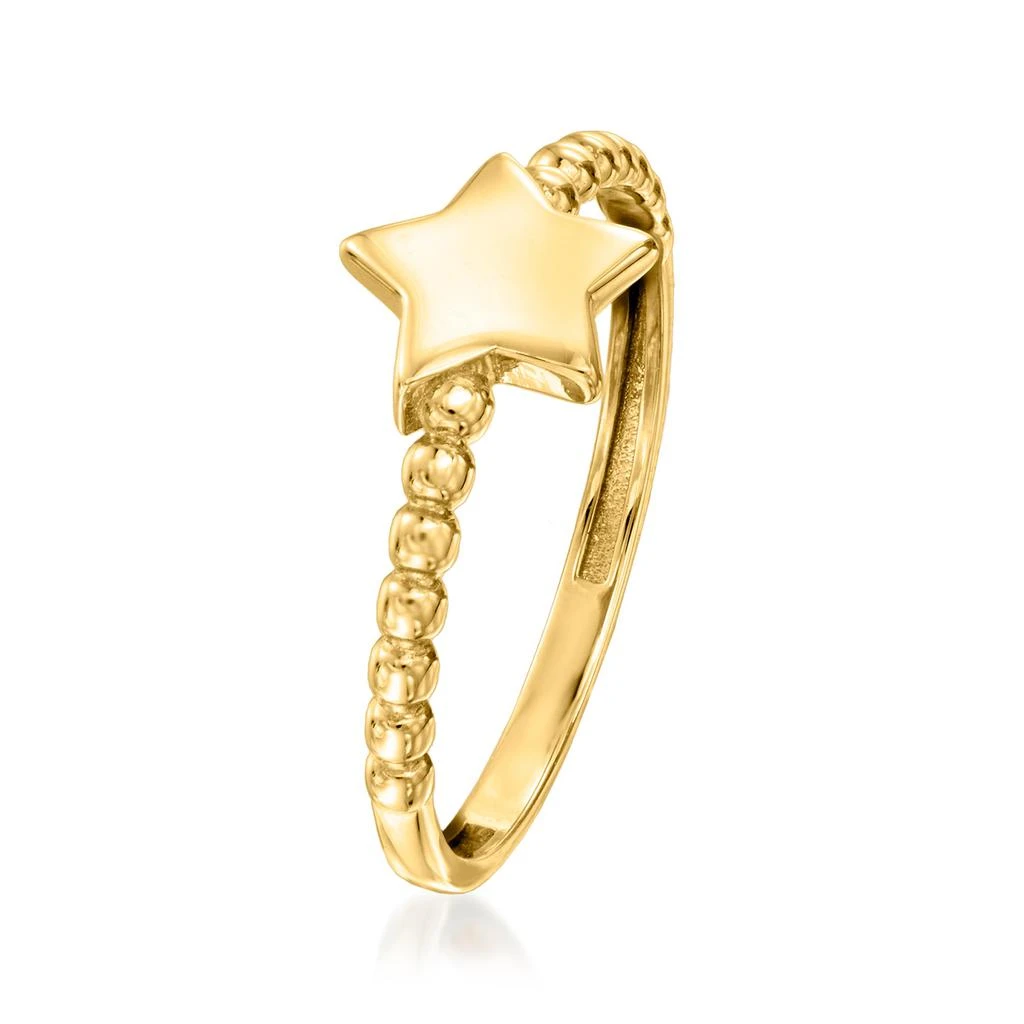 商品RS Pure|RS Pure by Ross-Simons 14kt Yellow Gold Beaded Star Ring,价格¥1024,第3张图片详细描述