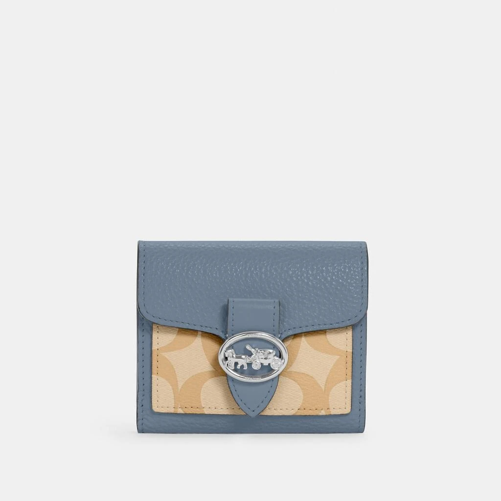 商品Coach|Coach Outlet Georgie Small Wallet In Signature Canvas,价格¥543,第1张图片